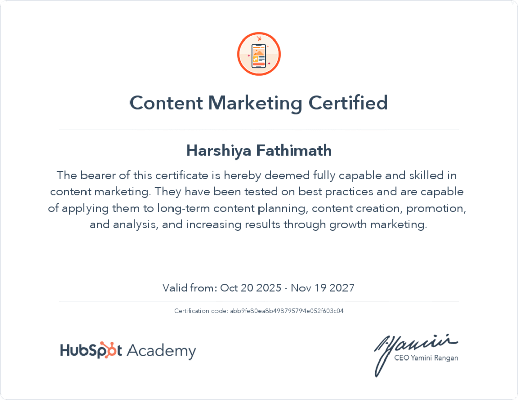 content Marketing Certificate